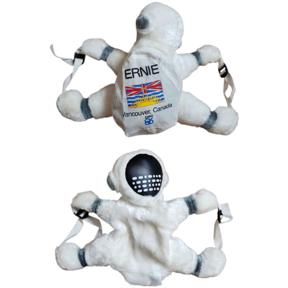 RARE Expo Ernie Backpack Vancouver Canada Expo 1986 Plush and Nylon